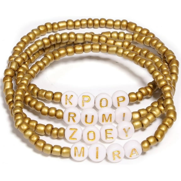 4PCS Stackable Elastic Friendship Bead Bracelet Set K-pop Fan Jewelry Gift Designed for The Witcher Fans
