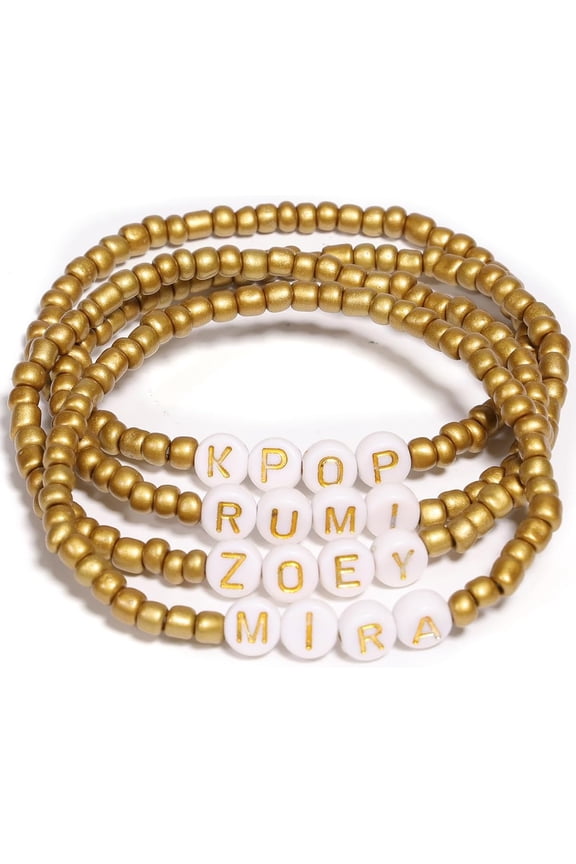 4PCS Stackable Elastic Friendship Bead Bracelet Set K-pop Fan Jewelry Gift Designed for The Witcher Fans