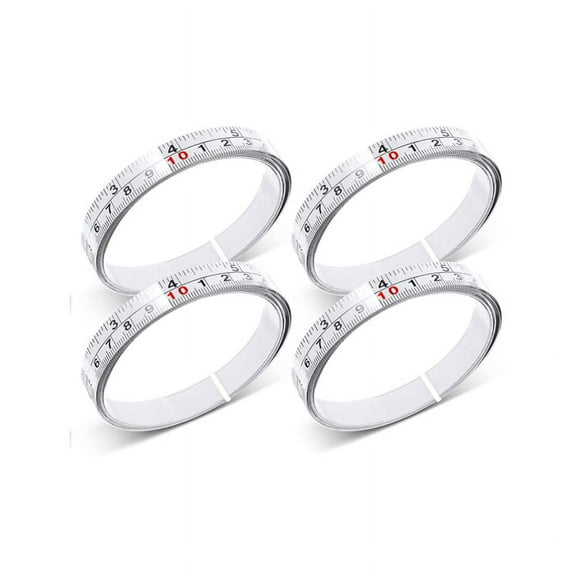 4PCS Stainless Steel Adhesive Scale Woodworking Guide Rail Self-Adhesive Tape Measure Metal Ruler with Glue