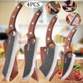 thumbnail image 1 of 4PCS Stainless Steel Chef Knife Set with Vegetable Chopper Utility Paring Knife Multipurpose Kitchen Accessories Meat Cleaver Boning Knife Bread and Fruit Knives for Cooking and Food Preparation, 1 of 9