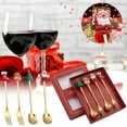 4PCS Stainless Steel Christmas Spoon Gift Set Dessert Spoon Fork Coffee