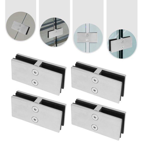 4PCS Stainless Steel Glass Clamp Clip 8-12mm Adjustable Glass Clamp Stainless