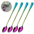 thumbnail image 1 of 4PCS Stainless Steel Long Handle Spoons - Colorful Coffee & Tea Stirring Spoons for Dessert, Ice Cream, - Dishwasher Safe Iced Tea Spoon Set for Milkshakes, Lattes & Mixing Drinks, 1 of 3