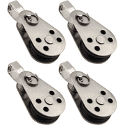 4PCS Stainless Steel Nylon Marine Pulley,Pulley Block Rope Rope Runner Kayak Pulley Single Pulley Bearing Block Rope Runner,Suitable for 0.08" to 0.32" Ropes,for Sailboats,Yachts,Ship Pulleys