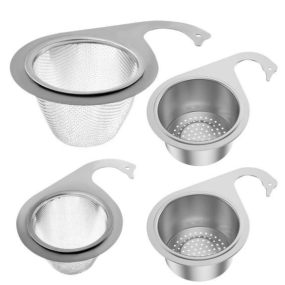 4PCS Stainless Steel Swan Sink Strainer Basket,Side Kitchen Sink Drain Strainer Basket Corner,Upgrade Faucet Hanging Filter Basket Easy to Use Swan Drain Basket for Kitchen
