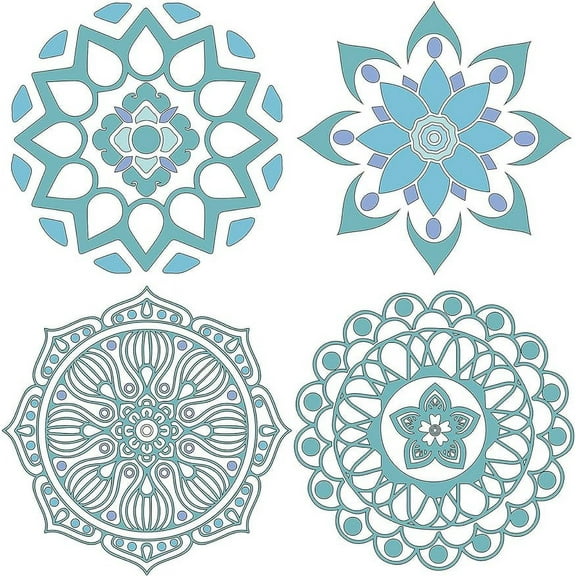 4PCS Static Window Clings Decal Anti Collision Glass Stickers Non Adhesive Vinyl Film Home Decorations Decals for Sliding Doors Windows Prevent Stop Birds Dogs(Kaleidoscope)