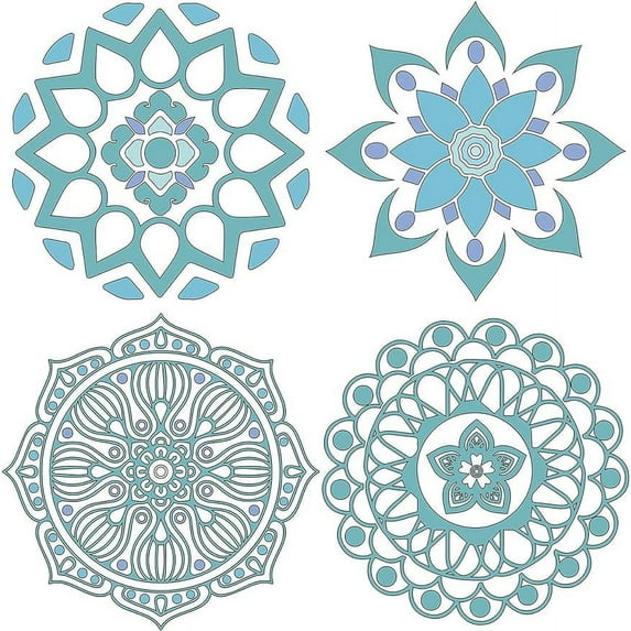 4PCS Static Window Clings Decal Anti Collision Glass Stickers Non Adhesive Vinyl Film Home Decorations Decals for Sliding Doors Windows Prevent Stop Birds Dogs(Kaleidoscope)