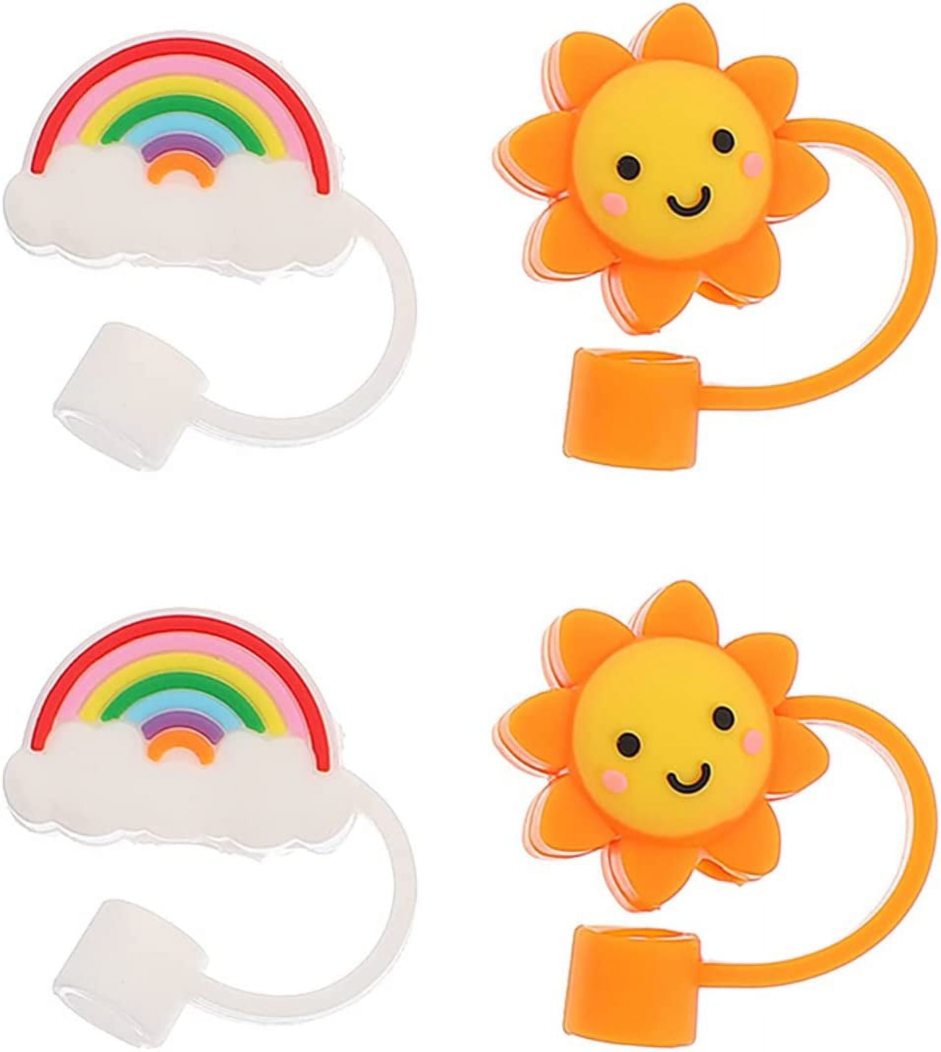 4Pcs Silicone Straw Covers Cap, Straw Tips Cover Straw Covers Cap for  Reusable Straws Cloud Shape Straw Protector. The Clouds, Rainbow,  Strawberry, Duck. : Health & Household 