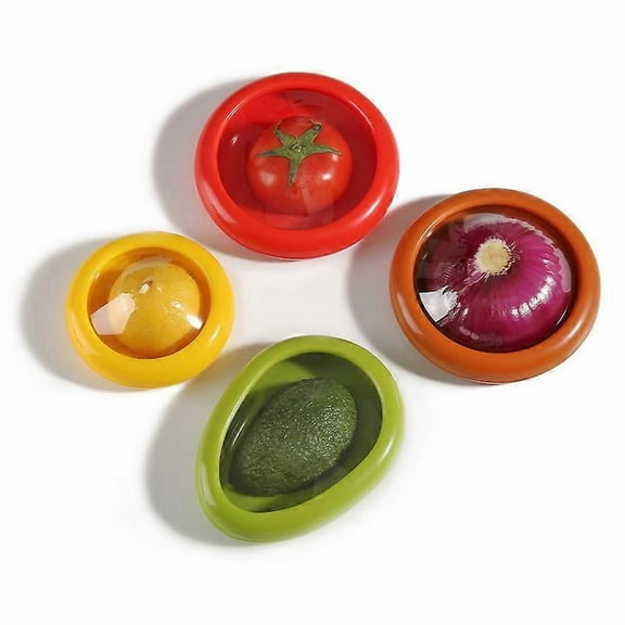 4PCS Stretch Pod for Avocado Onion Lemon Tomato & More,Reusable Silicone Food Savers for Fruit and Vegetable Storage, Avocado Saver and Keeper, Onion