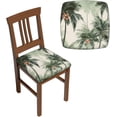 thumbnail image 1 of 4PCS Stretch Seat Covers Set, Tropical Palm Trees Chair Covers for Dining Room, Square Chair Seat Slipcovers with Ties, Removable Washable Chair Protector Seat Cover for Kitchen Office, 1 of 6