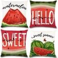 thumbnail image 1 of 4PCS Summer Pillow Covers 18x18 Inch Watermelon Sweet Summer Throw Pillow Covers Hello Summer Pillow Cases Decorative Cushion for Farmhouse Holiday Home Couch Sofa, 1 of 6