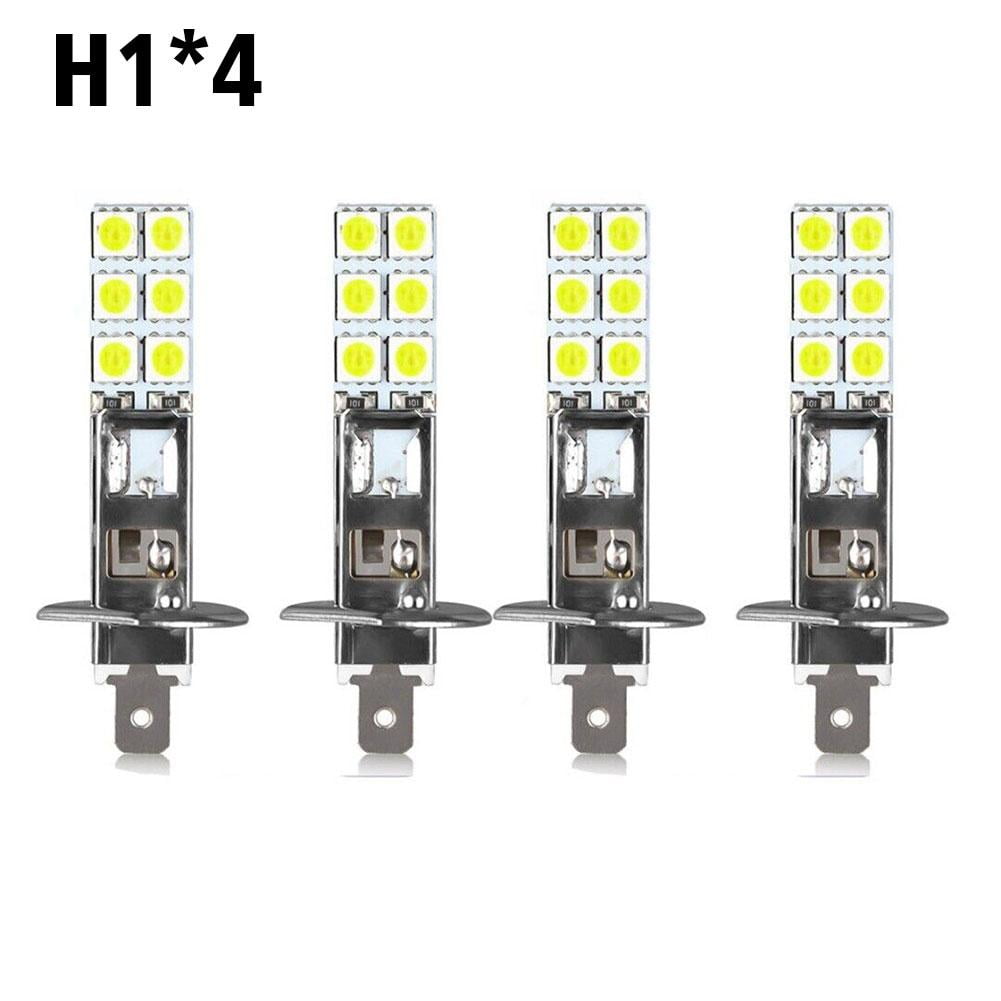 4PCS Super White H1 6000K 55W SMD-5050 LED Headlight Bulbs Kits Driving Light W2H1