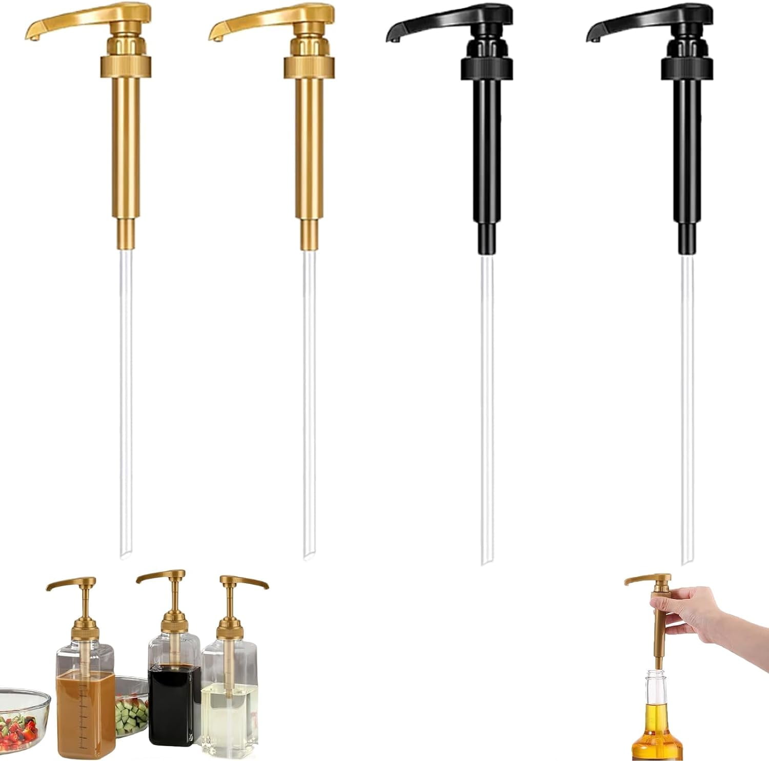 4PCS Syrup Pump Reusable Coffee Syrup Pump Dispenser Simply Syrup Pump Bar Pumps Pump Bottles