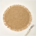 thumbnail image 1 of 4PCS Table Mats for Dining Tables, Round Woven Placemat with Tassels Washable Heat Resistant Place Mats for Kitchen Decor 38cm, 1 of 6