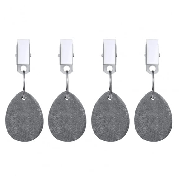 4PCS Tablecloth Weights Outdoor Table Cloth Weights Teardrop Shape Pendant Stones with Metal Clips Marble Table Cover Weights
