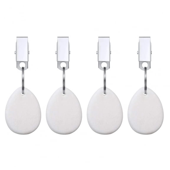 4PCS Tablecloth Weights Outdoor Table Cloth Weights Teardrop Shape Pendant Stones with Metal Clips Marble Table Cover Weights