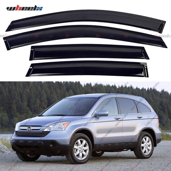 4PCS Tape-On Side Window Visors, Sun Shade Vent Rain Guards Wind Deflectors Compatible with US Spec 2007-2011 Honda CR-V SUV, Automotive Exterior Vent Accessories