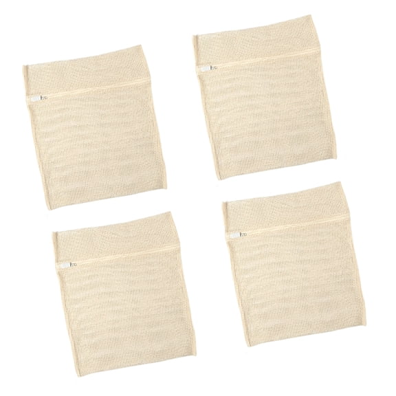 4PCS Thickened Cotton Laundry Bags with Reinforced Zippers, Breathable Mesh Garment Protectors for Delicates, Sweater, M
