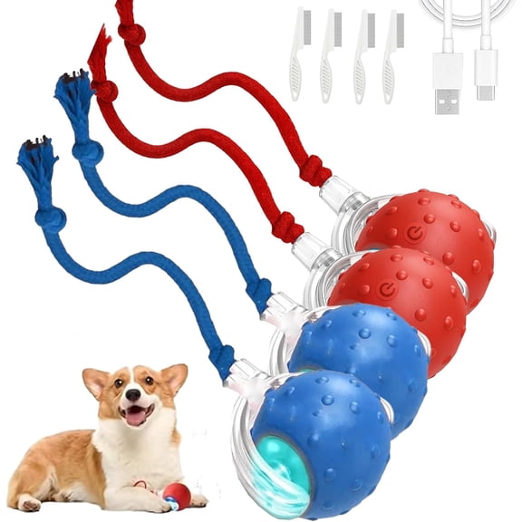4PCS Tiny Ball Dog Toy, Tinyfetch Interactive Motion Dog Cat Toys Balls,360°Smart Automatic Rolling Electric Dogs Ball Toy with Birdsong, Fast Moving Toy for Dog and Cat,Tough Chew Proof