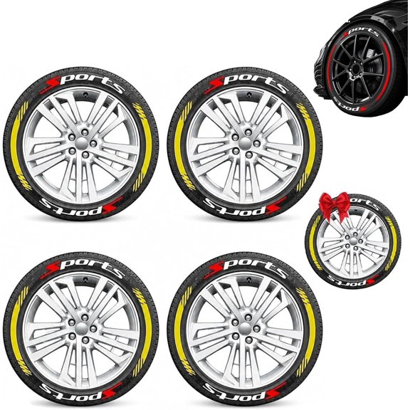 4PCS Tire Lettering Stickers, Car Tire Waterproof Universal Stickers, Wheel Decals, Motorcycle Auto Exterior Accessories, Raised Sport Lettering Set for SUV Sedan Truck Rim Decor Aufkleber (Blue)