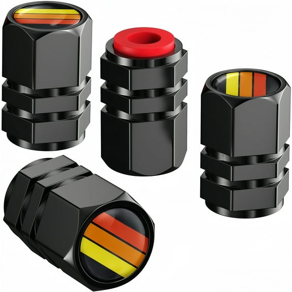 4PCS Black Metal Tire Valve Stem Caps for Toyota, Corrosion Resistant Auto Accessories