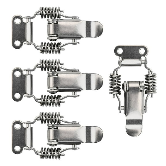4PCS Toggle Latches Stainless Steel Spring Loaded Draw Toggle Latch Catch Clamp Clip Hasps Lock Suitcase Case Lock Buckle - S