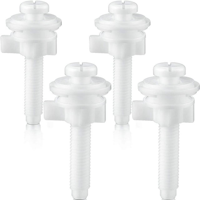 4PCS Toilet Seat Hinge Bolt Screws with Plastic Nuts and Washers Toilet