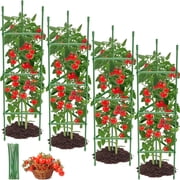 4PCS Tomato Cages for Garden, Tomato Trellis for Raised Garden Bed, 51.2" Tall Cage Plant Support for Pots, Gardening Supplies Trellis for Climbing Plants (4PCS