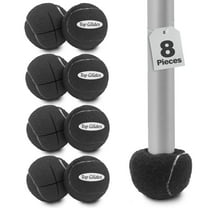 8PCS Top Glides Pre-cut Walker Tennis Ball Glides - 4 Pairs (Black)