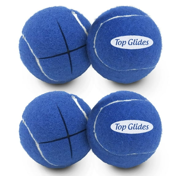 4PCS Top Glides Pre-cut Walker Tennis Ball Glides - 2 Pairs (Dark Blue)