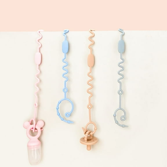 4PCS Toy Straps for Baby, Silicone Setpacifier Clip,Applies to Car Seat Toy,Teether Toy,High Chair,Stroller Accessories,Baby Toy Clips,Cribs,Rocking Chair