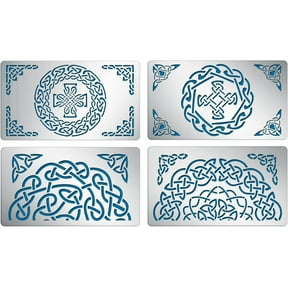 4PCS Traditional Celtic Knot Metal Stencil 7x4 Inch Irish Knot Pattern Template
