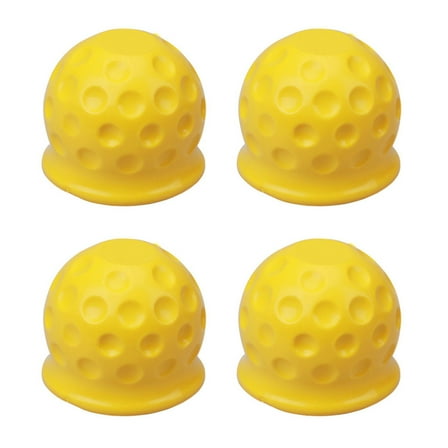 4PCS Trailer Hitch Ball Covers Universal 50mm Towing Bar Ball Cap for Towing Trailer Caravan Truck Car Yellow