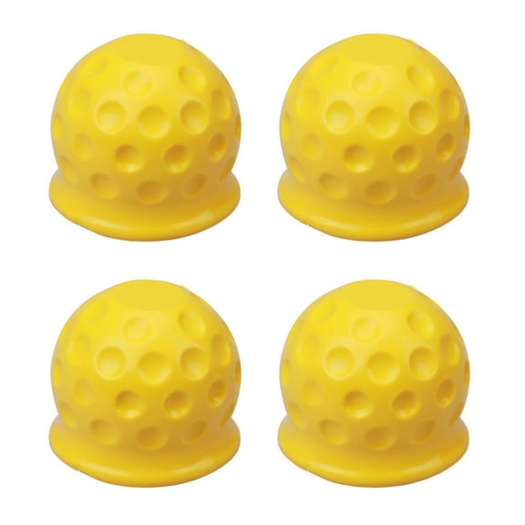 4PCS Trailer Hitch Ball Covers Universal 50mm Towing Bar Ball Cap for Towing Trailer Caravan Truck Car Yellow