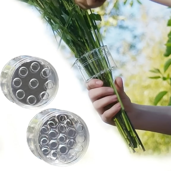 4PCS Transparent Floral Foam Holder, 2 Large & 2 Small Flower Frog Containers, Clear Plastic Succulent Planter Pot Inserts for DIY Wedding Centerpieces Party Decorations