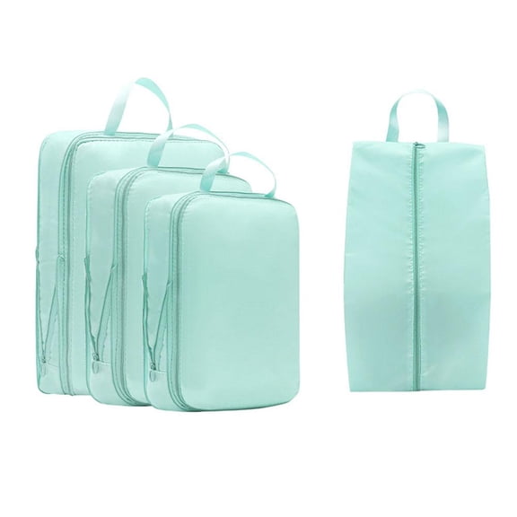 4PCS Travel Packing Cubes Set, Lightweight Waterproof Luggage Organizer Bags with Compression Design for Clothes, Shoes & Toiletries