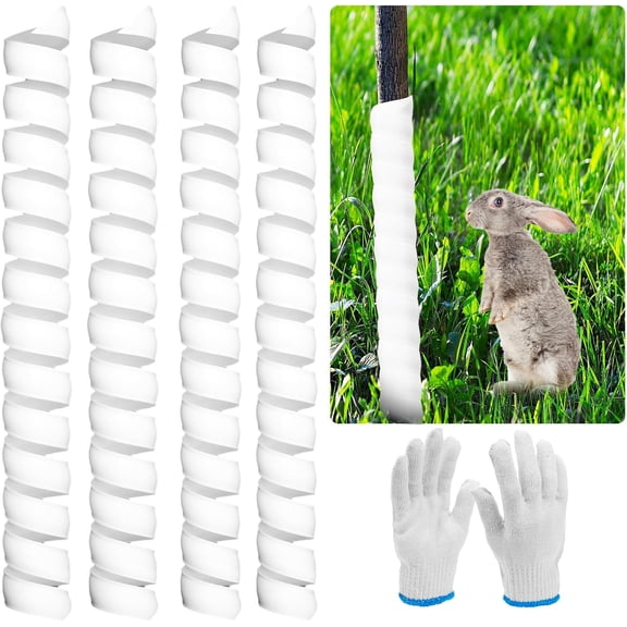 4PCS Tree Trunk Protector Guard, 2 Size Plastic Spiral Tree Bark Protector Tree Wraps to Protect Bark, Tree Tubes Protect Saplings Plants from Deer, Rabbit, Cats, Rodents, Mowers, Trimmers