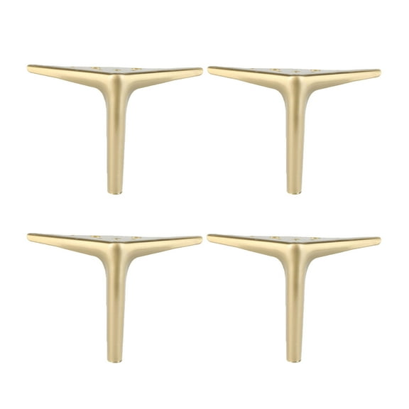 4PCS Triangle Metal Furniture Legs, Modern Style Steel Furniture Feet DIY Replacement For Sofa, Coffee Table, Cabinet, Cupboard, Chair, End Table -15cm 6inch-brushed gold