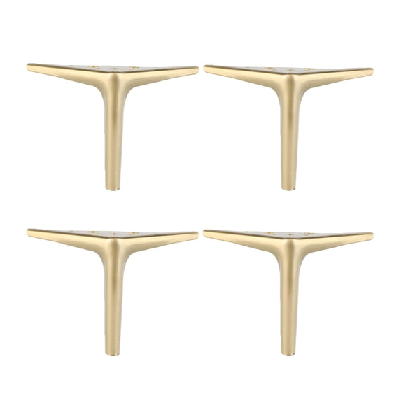 4PCS Triangle Metal Furniture Legs, Modern Style Steel Furniture Feet DIY Replacement For Sofa, Coffee Table, Cabinet, Cupboard, Chair, End Table -15cm 6inch-brushed gold