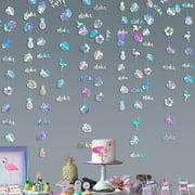 4PCS Tropical Party Decorations Palm Leaves Garland Banner for Summer Hawaiian Luau Wild One Safari Beach Birthday Bachelorette Engagement Wedding Bridal Baby Shower Jungle Leaf Party Supplies