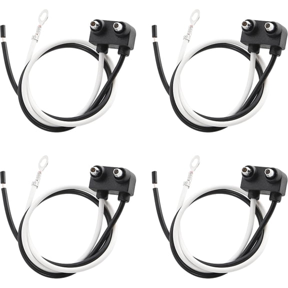 4PCS Truck Trailer 2 Wire Pigtail Harness 8.5" Long, Right Angle 2 Pin Trailer Light Connector Fits with 2" and 2.5" Side Marker/Clearance Light, 2-Wire Pigtail for Optronics Trailer Lights