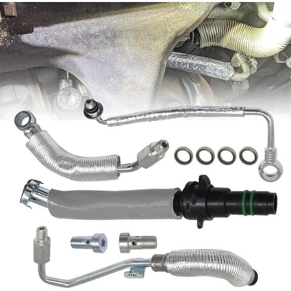 4PCS Turbo Oil Return Drain Line and Oil Feed Pipe Kit Compatible with Chevy Cruze Sonic Trax & Buick Encore 1.4 L4 55568031 55592600 25198546 55567067 55587854