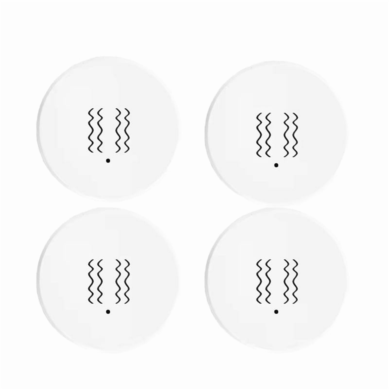 4PCS Tuya ZigBee Smart Vibration Sensor Real Time Monitoring Door Window Detection Alarm Smart Home Security System,4 x Tuya ZigBee Smart Vibration Sensor,White