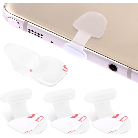 4PCS Type C Port Dust Plug, USB C Dust Cap Anti-Dust Charging Port Plug Silicone Dust Protector Anti Dust Plug Cover Anti-Lost Protective Case Compatible with Laptop Smartphone (Transparent)