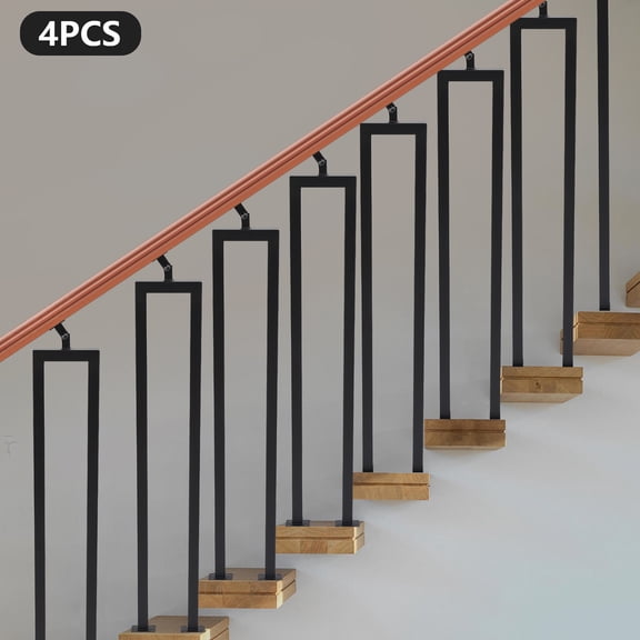 4PCS U-Handrails with Accessories, 43° Swivel Plate, Rustproof Iron, Not Hollow Walls, Elderly/Pregnant Mobility Aid