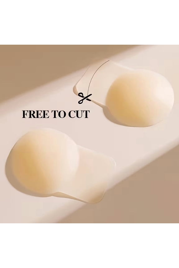 4PCS Ultra Strong Invisible Breast Lift Tape - Backless Seamless Sticky Bra - Medical Grade Adhesive Silicone Pasties for All-Day Comfort and Support