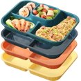 thumbnail image 1 of ABCISI Divided Plates for Adults, Reusable 4-Compartment Portion Control Dinner Plates, Unbreakable Plastic Meal Prep Trays for Home, Camping and Parties, 4 Pcs, 1 of 8