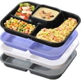 thumbnail image 1 of ABCISI Divided Plates for Adults, Reusable 4-Compartment Portion Control Dinner Plates, Unbreakable Plastic Meal Prep Trays for Home, Camping and Parties, 4 Pcs, 1 of 11