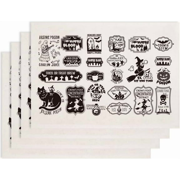 4PCS Underglaze Transfers Pottery Cat Transfer Stickers Ceramic Decals Black Waterslide Underglaze Transfers Paper