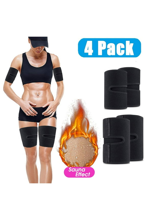 4PCS Unisex Arm and Thigh Trimmers Body Exercise Wraps Adjustable Weight Loss Slimmer Bands for Sport Fitness